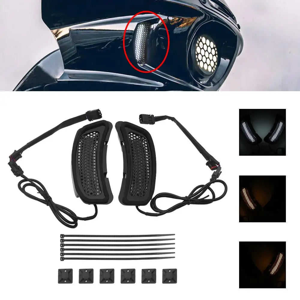 Inserts LED d'ouïes de carénage pour Harley Low Rider ST - vue 1