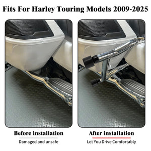 Barre de protection chromée autour d'une sacoche de Harley-Davidson Touring - vue 2