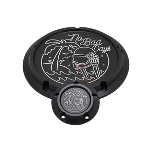 Derby cover noir gravé pour Harley Touring Softail Dyna - vue 6