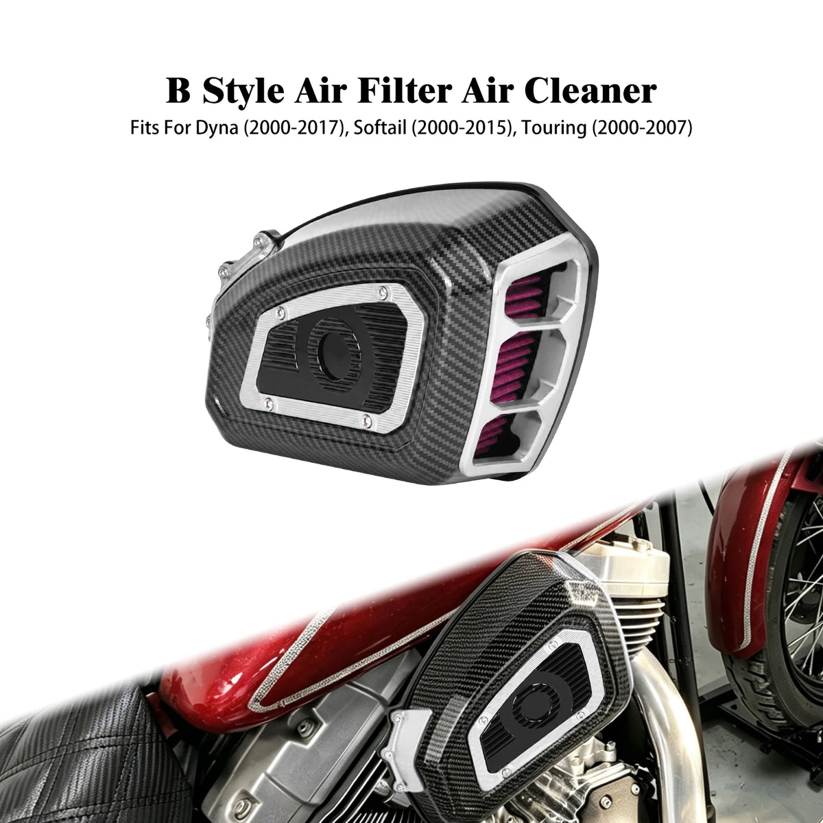 Filtre à air moto chromé pour Harley-Davidson - vue 8