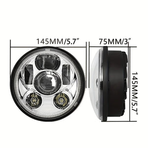 Phare LED 5,75 pouces noir pour Harley Dyna Sportster Softail - vue 3