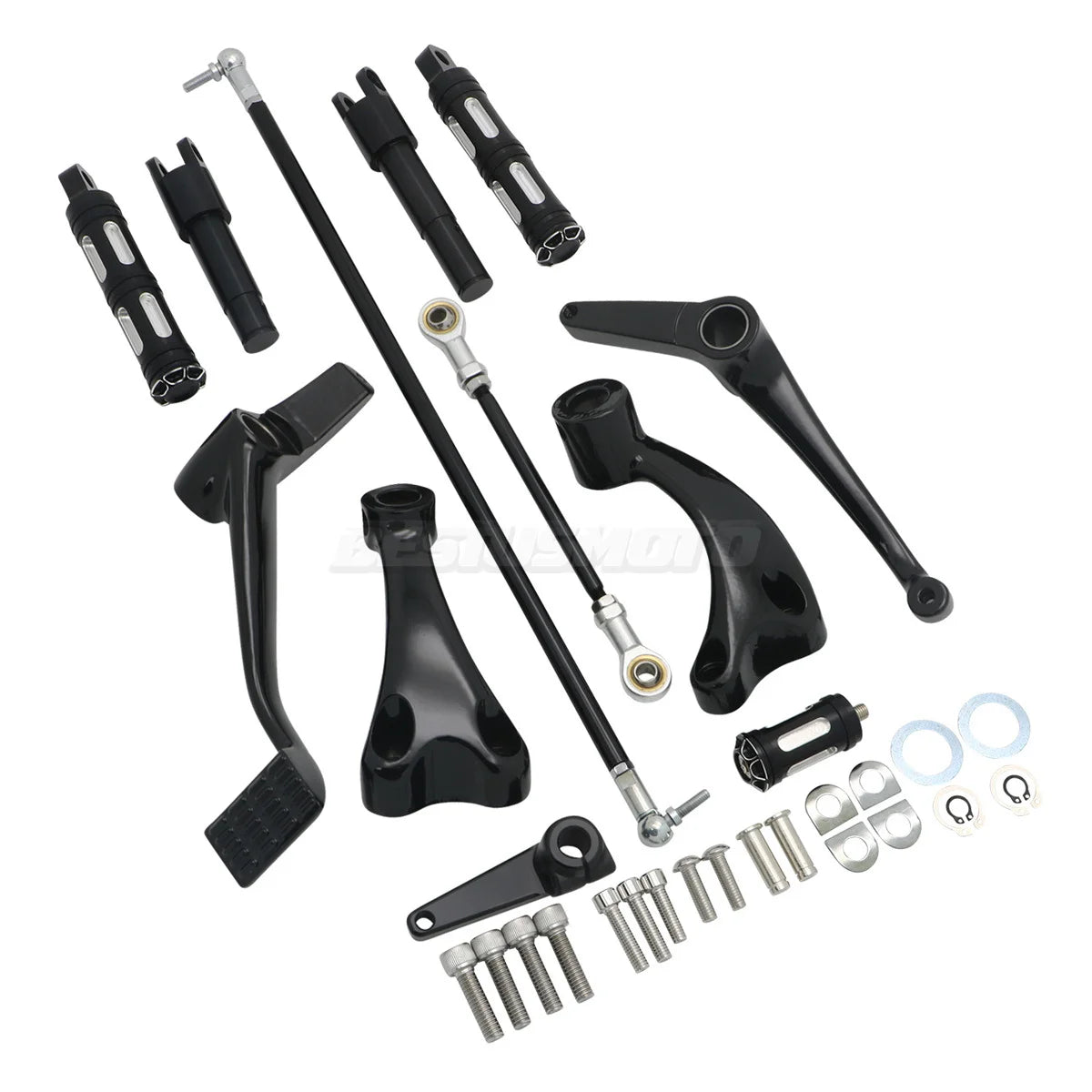 Kit complet commandes avancées CNC, repose-pieds, leviers et biellettes pour Harley-Davidson Sportster XL 883, 1200, 48 2004-2024 – photo 4/20