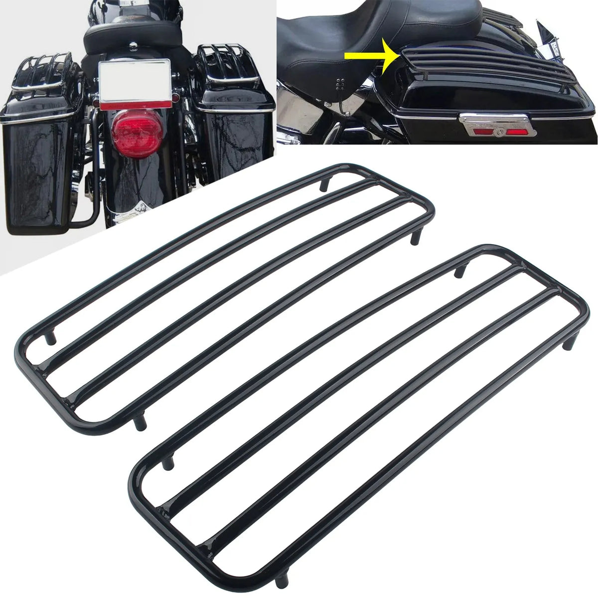 Rails de protection supérieurs pour sacoches rigides Harley Touring 1993-2013 - vue 5