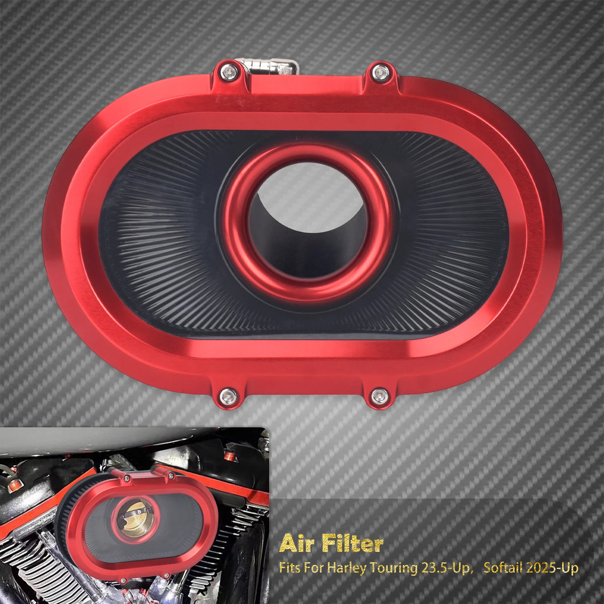 Filtre à Air avec Anneaux Décoratifs Interchangeables - Harley-Davidson Touring, Softail, Dyna, Sportster, Trike – photo 17/26