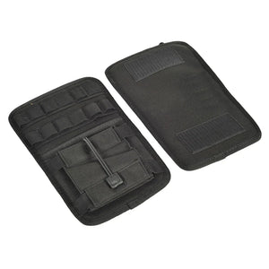 Kit de doublures textiles noires installées dans une sacoche rigide de moto - vue 4