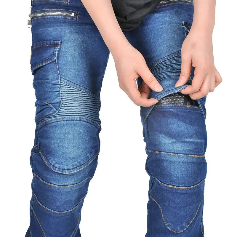 Pantalon moto femme double zip, protections genoux et hanches - vue 6