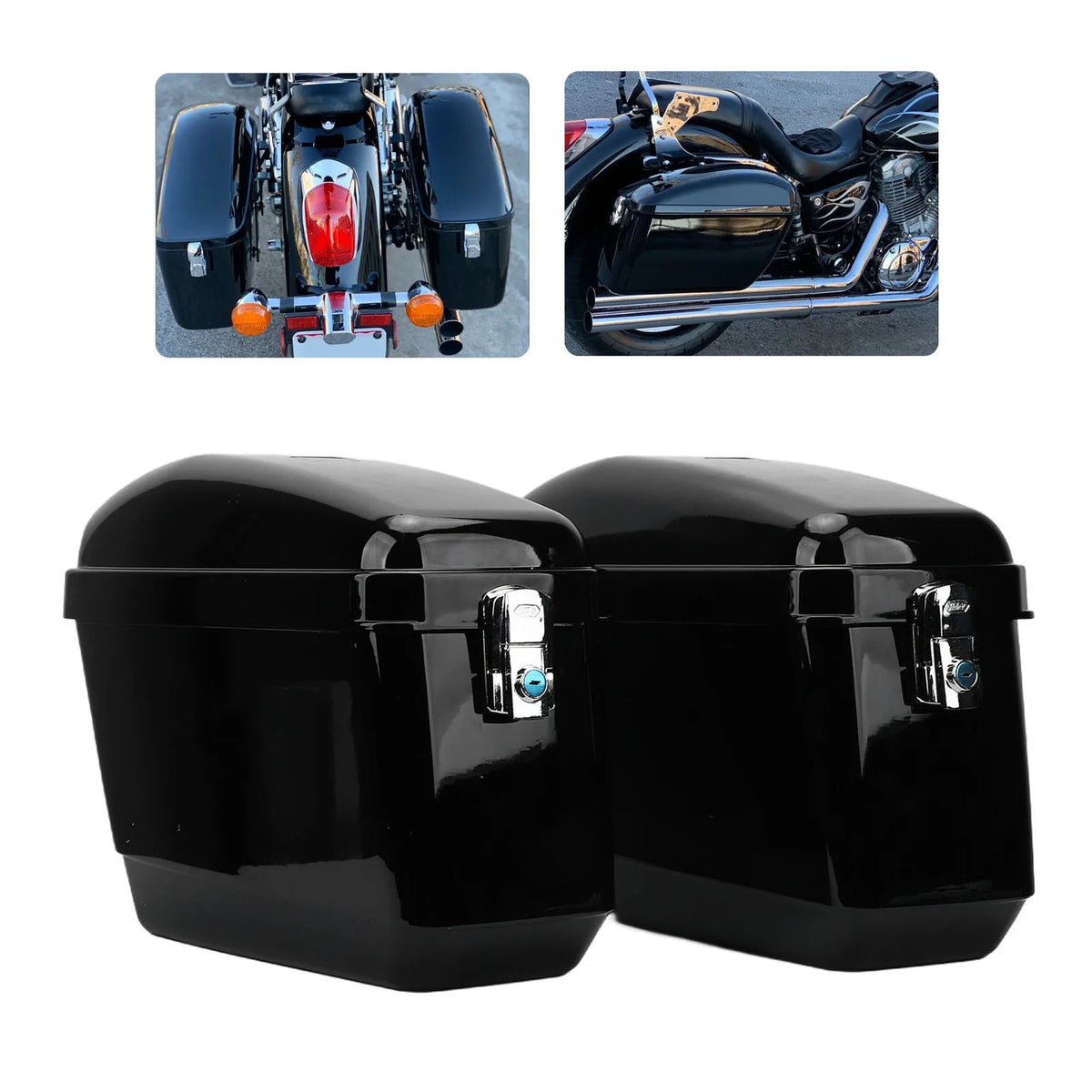 Sacoches Rigides Moto 45L Étanches avec Clés et Kit de Fixation - vue 4