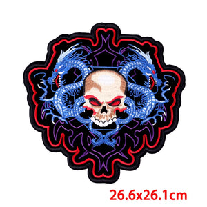 Écusson dorsal brodé biker punk crâne aigle - vue 39