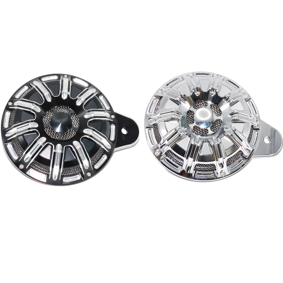 Cache de klaxon CNC noir et chrome pour Harley-Davidson Big Twin, Electra Glide et Sportster XL883 - vue 4