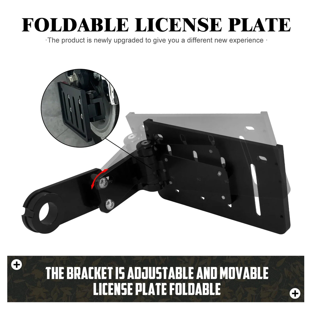 Support de plaque d'immatriculation noir monté sur le côté d'une Harley-Davidson Softail - vue 3