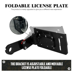 Support de plaque d'immatriculation noir monté sur le côté d'une Harley-Davidson Softail - vue 3