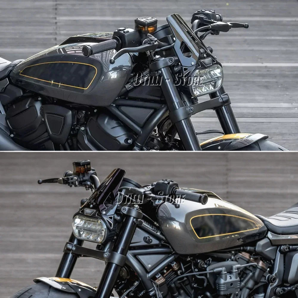 Pare-brise moto noir pour Harley-Davidson Sportster S - vue 4