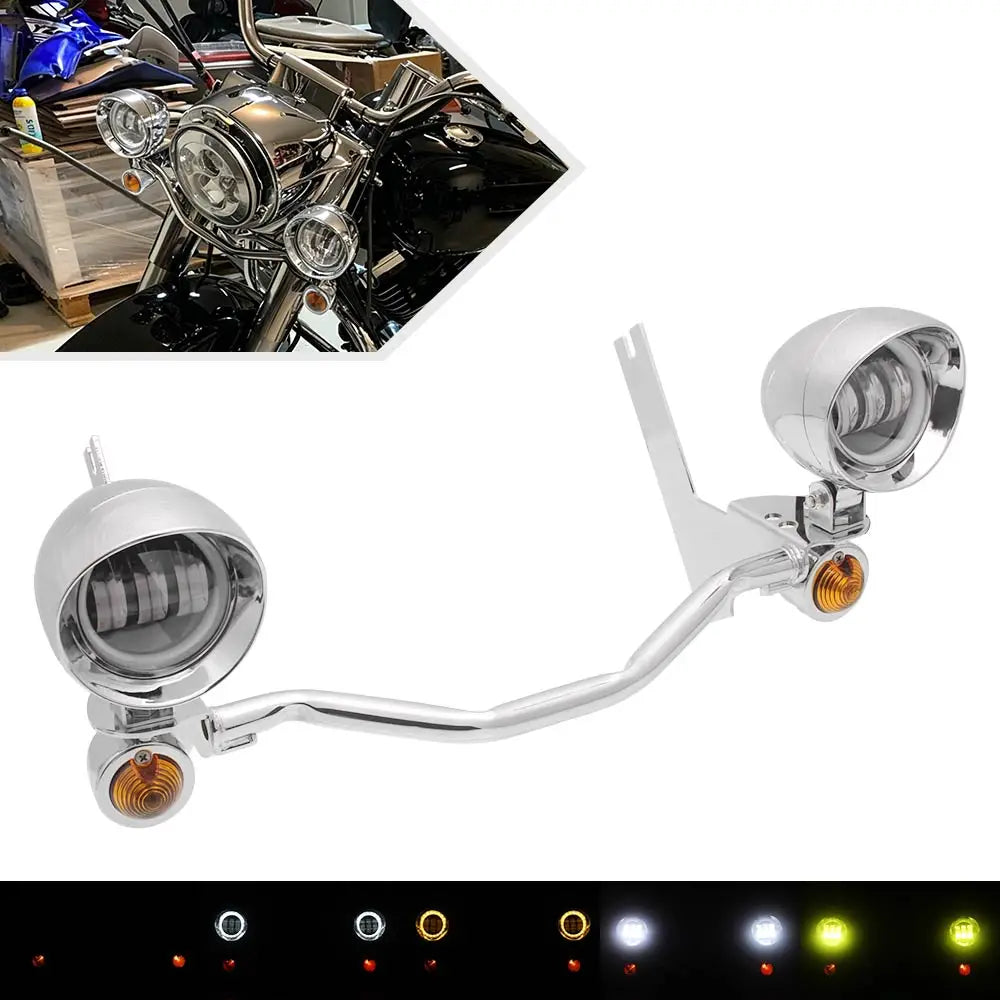 Kit feux additionnels LED avec barre pour Harley Touring - vue 1