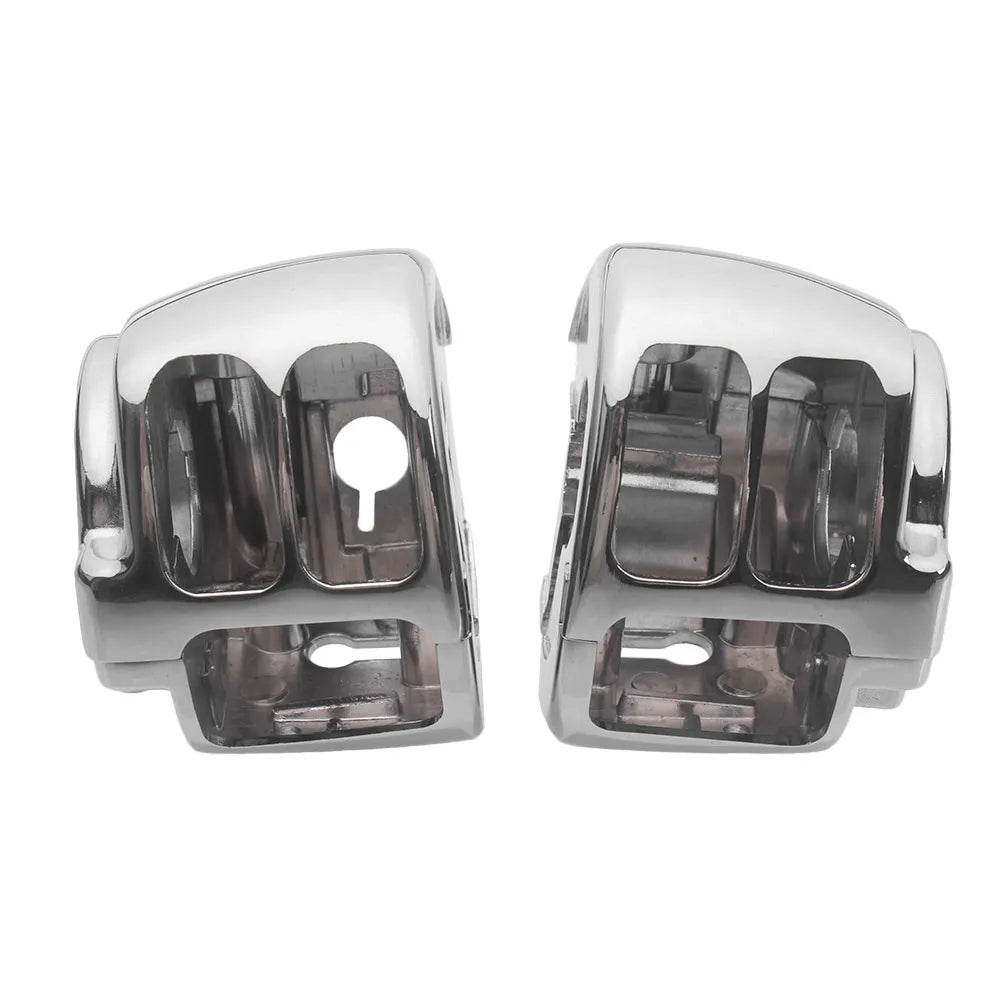 Boîtiers de commodo chromés pour Harley Softail Dyna Sportster - vue 6