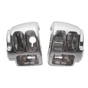 Boîtiers de commodo chromés pour Harley Softail Dyna Sportster - vue 6