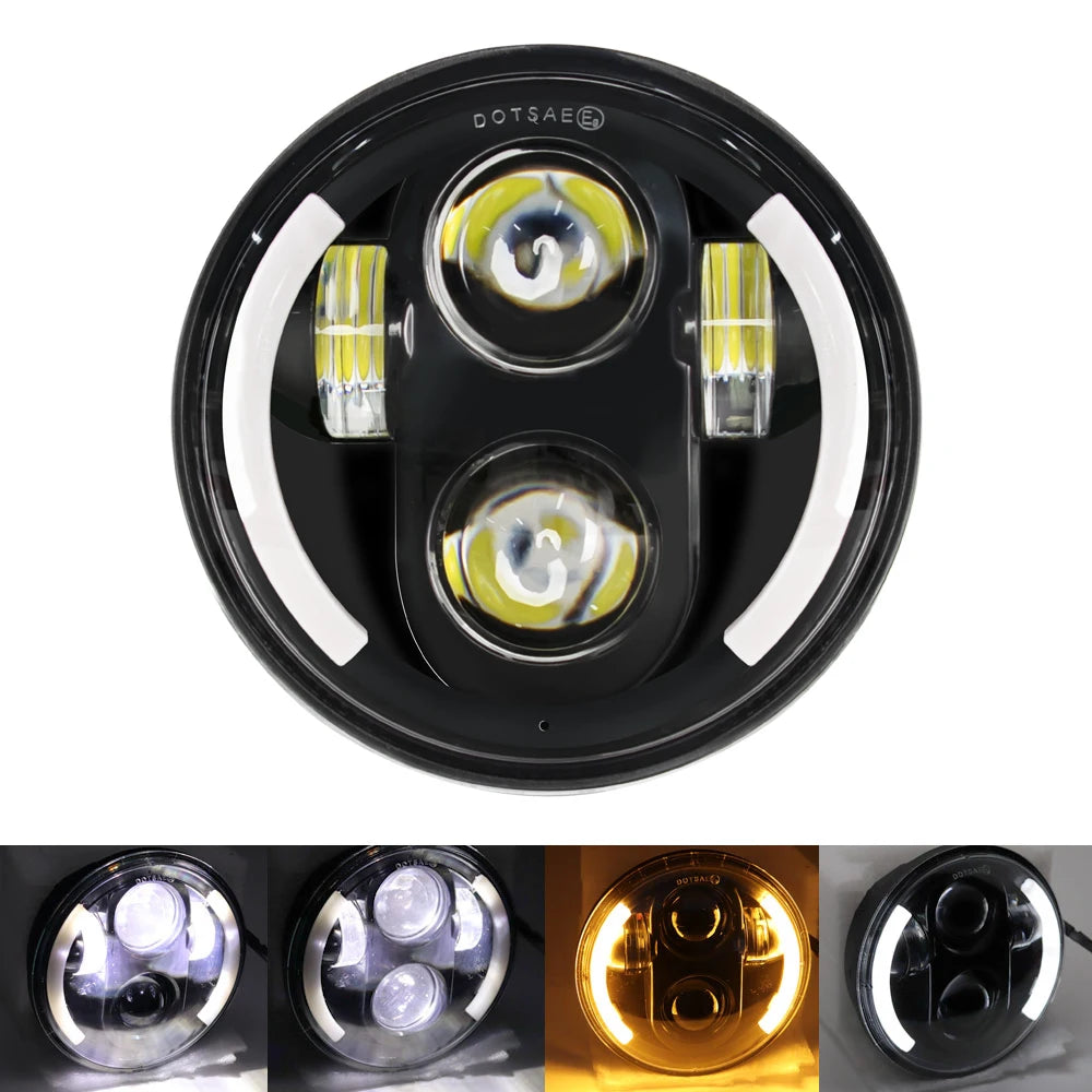 Phare LED 5,75 pouces pour Harley Sportster Dyna - vue 6