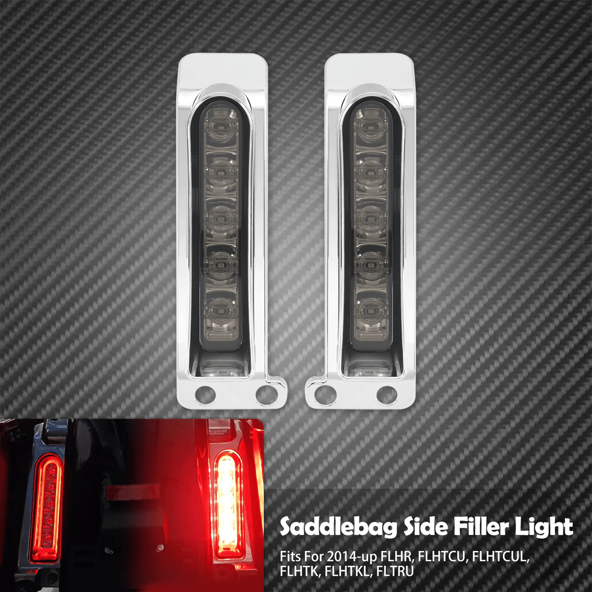Feux LED latéraux de sacoches (fond de garde-boue) clignotant/stop - Harley Touring Electra Glide, Street Glide, Road King, FLHTK 2014 et + – photo 7/8