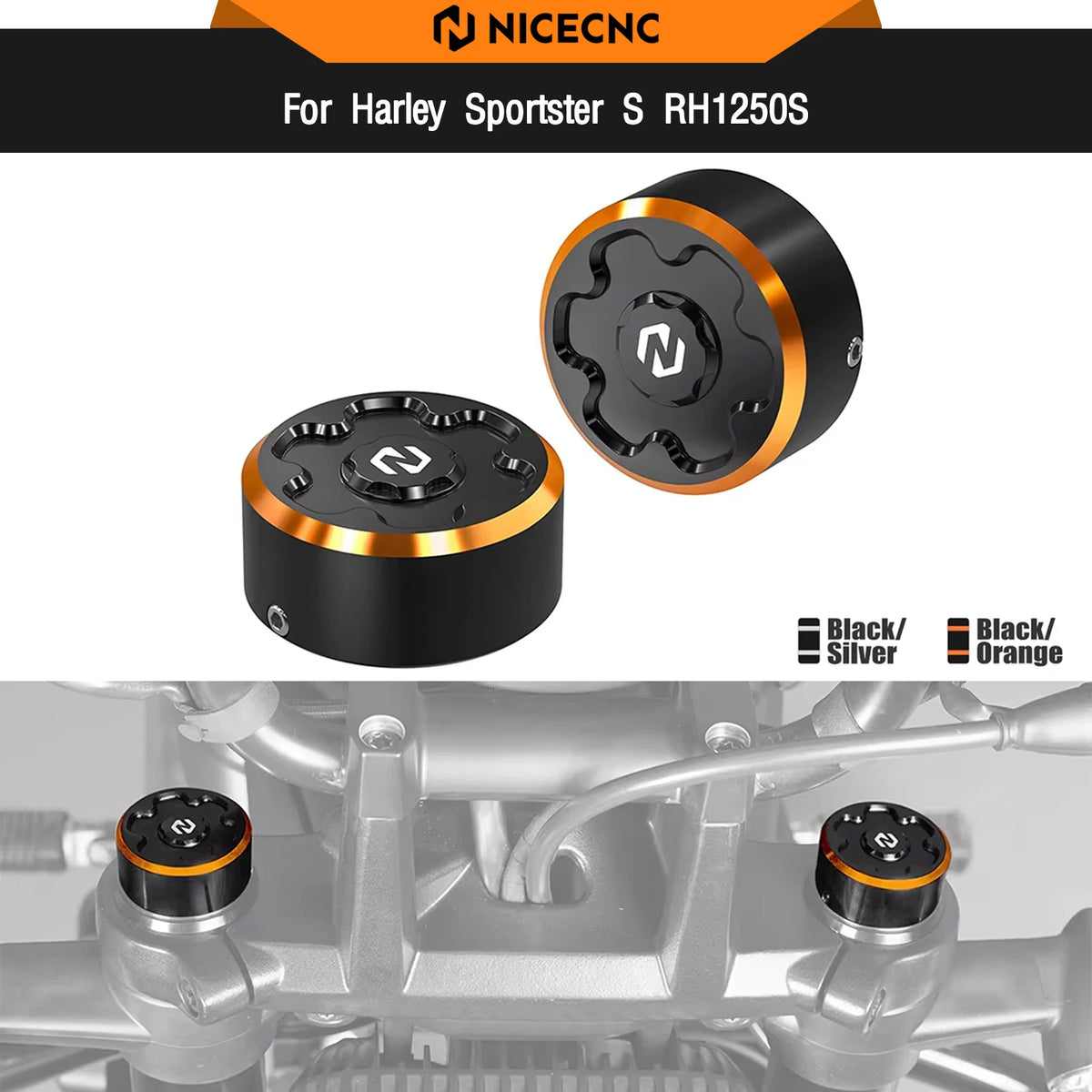 Caches de Té de Fourche Supérieur CNC pour Harley Sportster S RH1250S 2021-2024 – photo 1/8