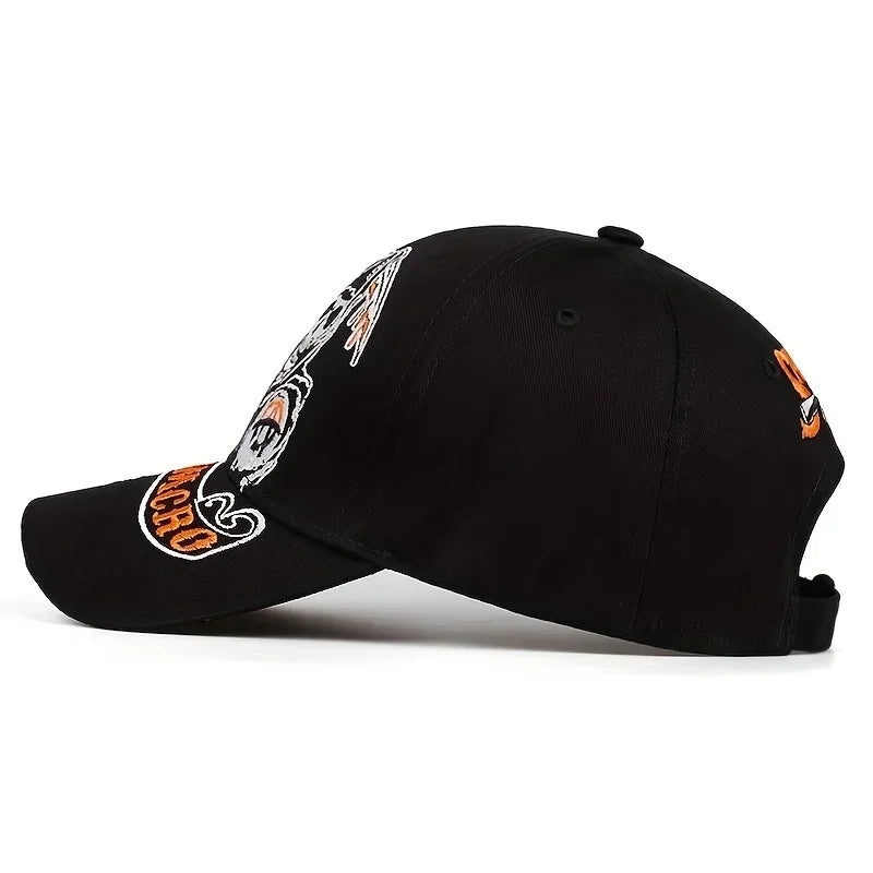 Casquette snapback brodée tête de mort esprit biker - vue - vue 2
