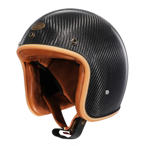 Casque moto jet léger fibre de verre noir - vue 3