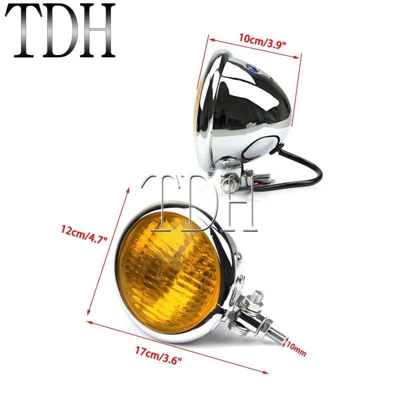 Phare rétro 4,5 pouces pour Harley chopper bobber - vue 2