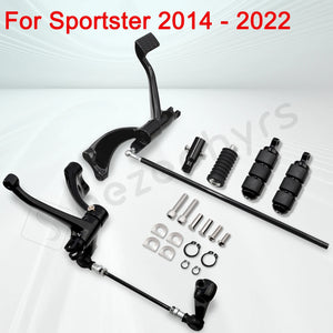 Kit complet commandes avancées, repose-pieds, sélecteur et biellettes en aluminium et acier pour Harley-Davidson Sportster XL883, Iron, 48, Super Low 2004-2022 – photo 8/13