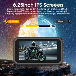 Écran GPS moto Jansite CarPlay & Android Auto 5/6,25 pouces avec DVR intégré – étanche IP67 - vue 3