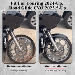 Garde-boue avant moto en acier noir brillant 21 pouces pour Harley Touring - vue 3