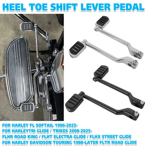 Levier de sélecteur talon-pointe avant/arrière avec pontets pour Harley-Davidson Softail (1986-2025), Touring (1988 et +) et Trike (2008-2025) – photo 1/7