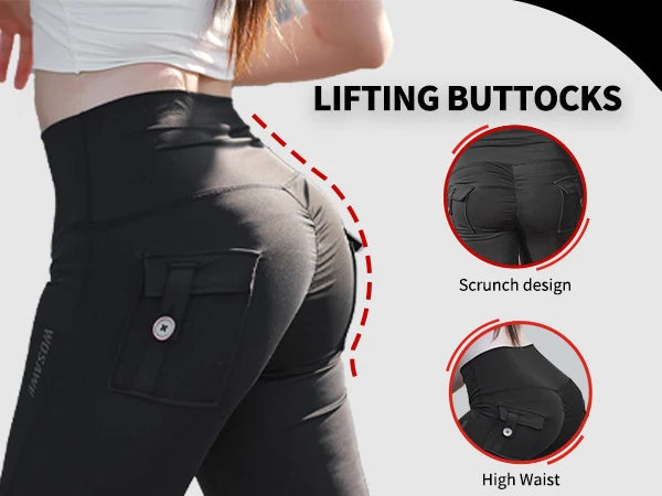 Legging moto femme WOSAWE noir effet galbant - vue 4