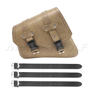 Sacoche cavalière en cuir PU noir pour Harley Sportster XL 883 - vue 7