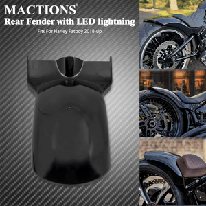 Garde-boue arrière noir avec feu LED pour Harley Softail Fat Boy - vue 7