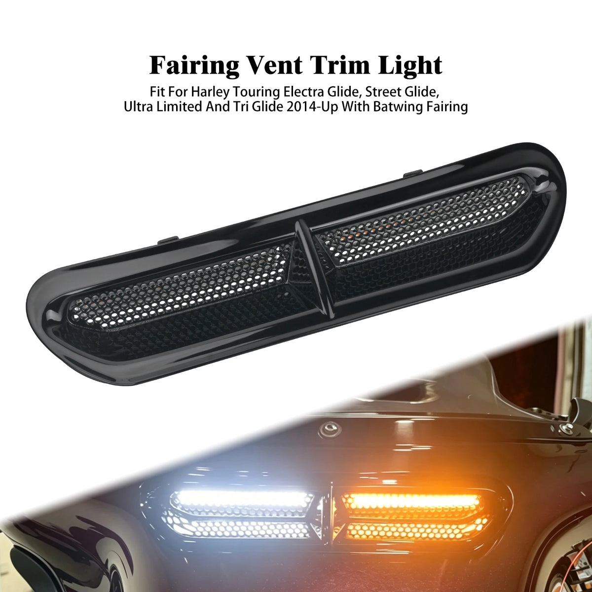 Feu LED de grille de carénage chromé pour Harley-Davidson Touring - vue 7