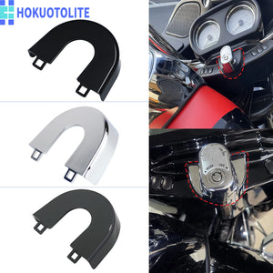 Cache de contacteur d'allumage chromé pour Harley Road Glide - vue 1