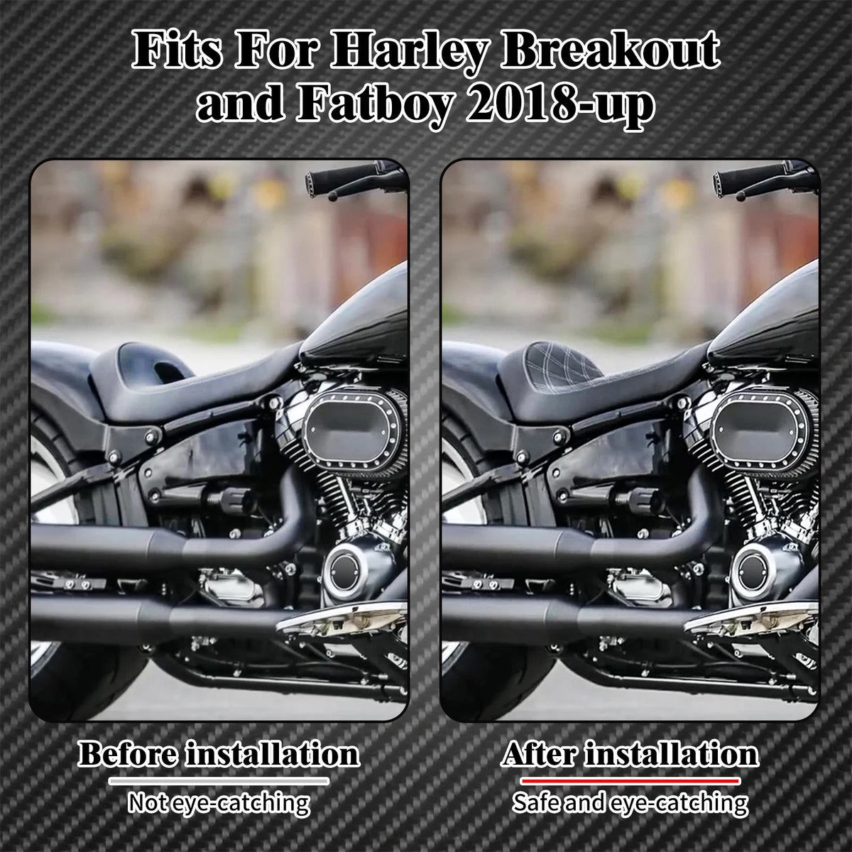 Selle Solo Diamant Profil Bas - Harley-Davidson Softail Breakout, Fat Boy (FXBRS/FLSTF) 2018-2025 – photo 3/8