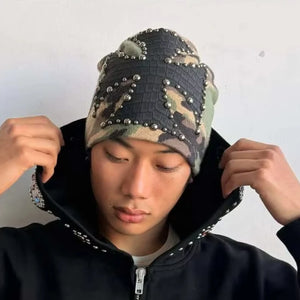 Bonnet tricoté forme dôme style Harajuku streetwear - vue 2