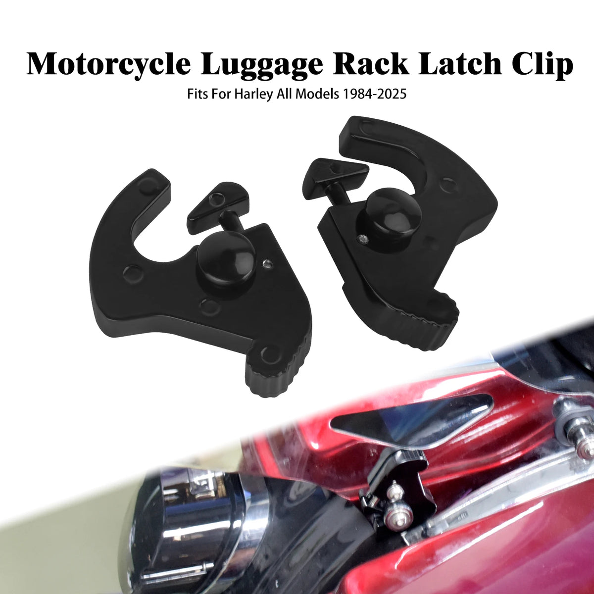 Kit de Loquets Rotatifs pour Porte-Bagages de Sissy Bar Amovible - Harley-Davidson Touring, Softail, Sportster – photo 1/6