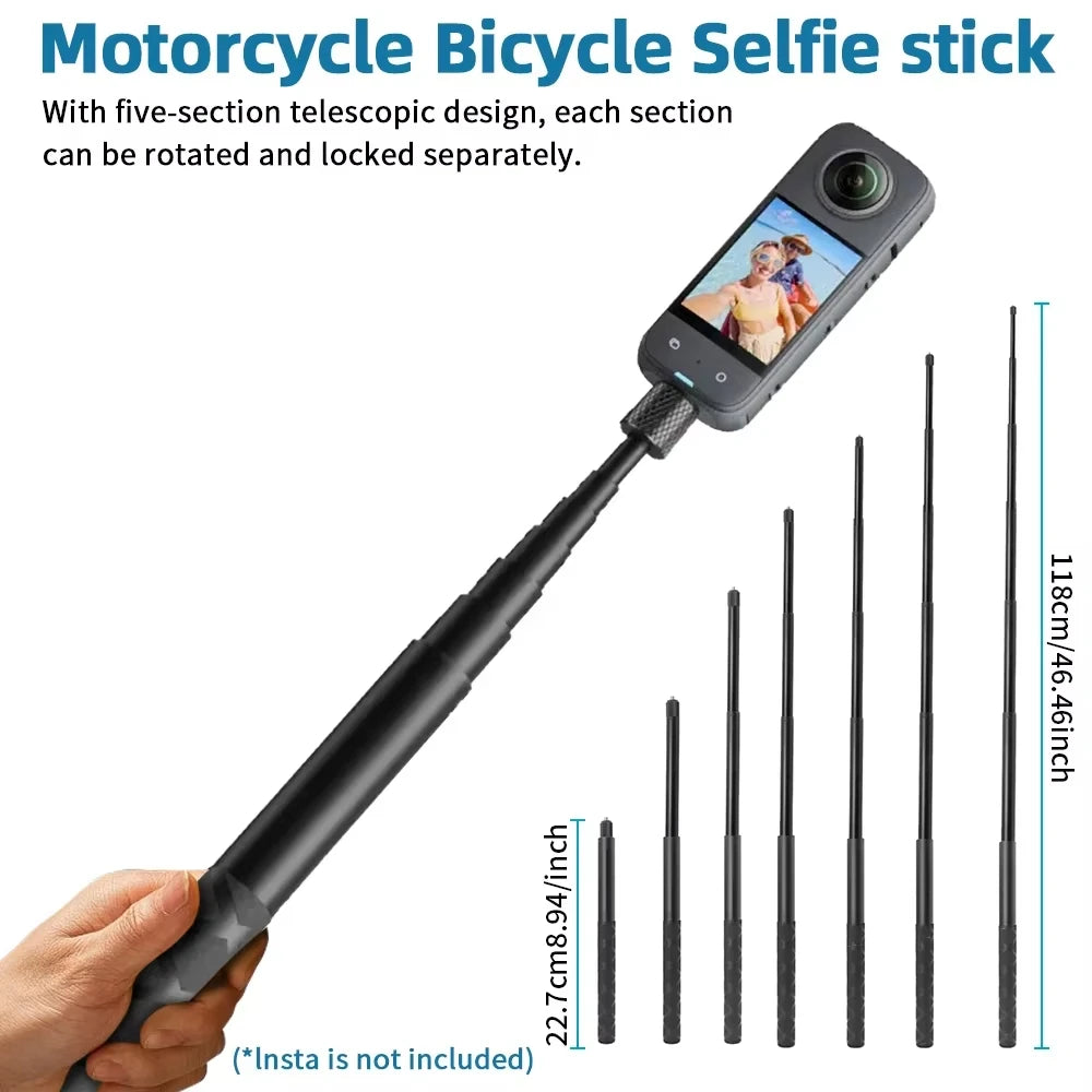 Kit de fixation guidon avec perche pour caméra 360° - vue 5