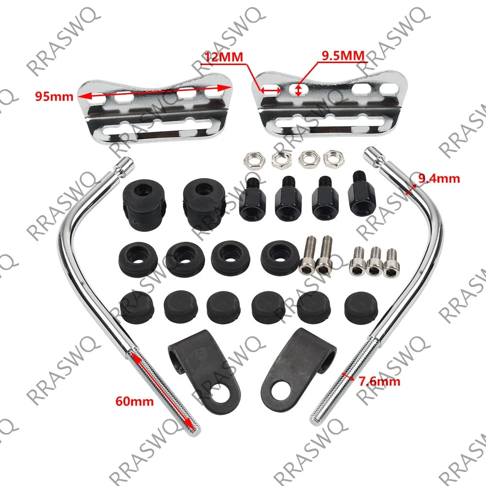 Kit de fixation universel de pare-brise noir pour moto - vue 5