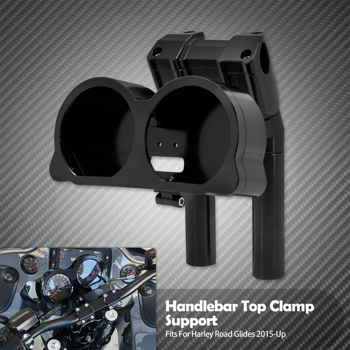 Risers de Guidon Réglables avec Support Instruments - Harley-Davidson Touring Road Glide 2015-2023 – photo 9/9