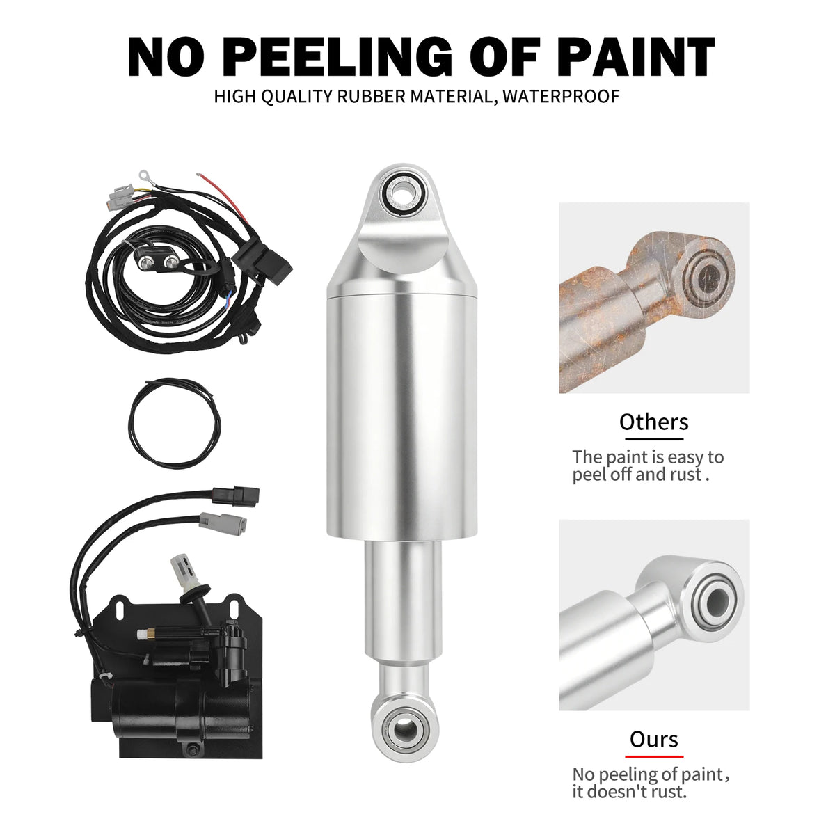 Kit de suspension pneumatique chromé pour Harley-Davidson Softail - vue 3
