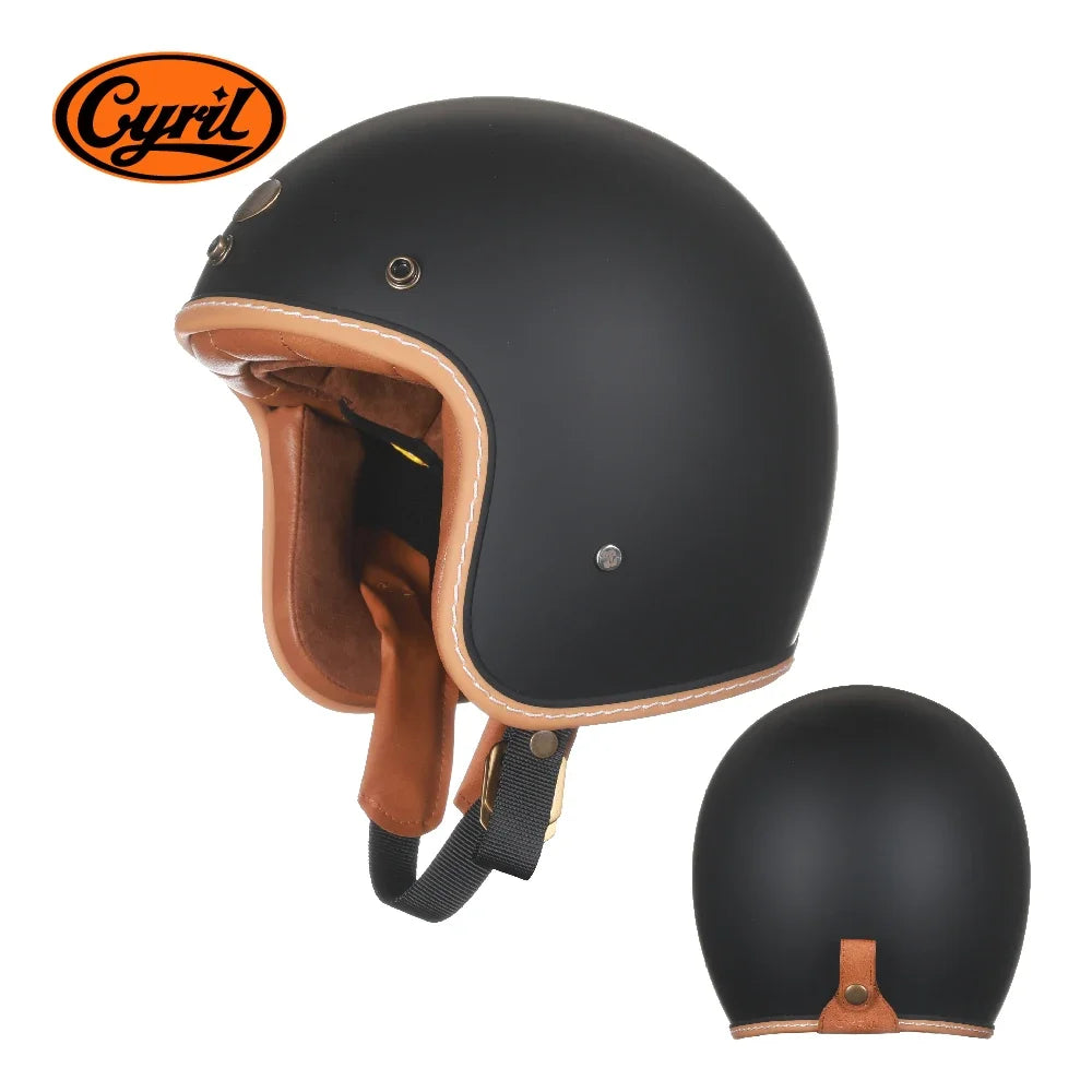 Casque moto jet léger fibre de verre noir - vue 11
