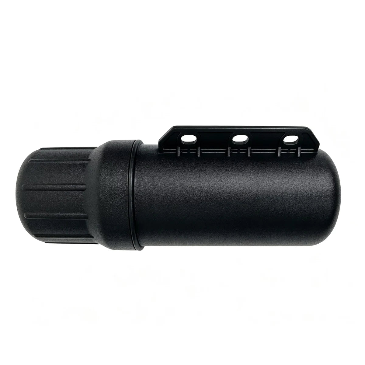 Tube de rangement noir étanche fixé sur une moto ADV - vue 4