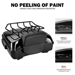 Valise de tourisme tronquée 27 cm avec dossier et porte-bagages pour Harley Touring - vue 6