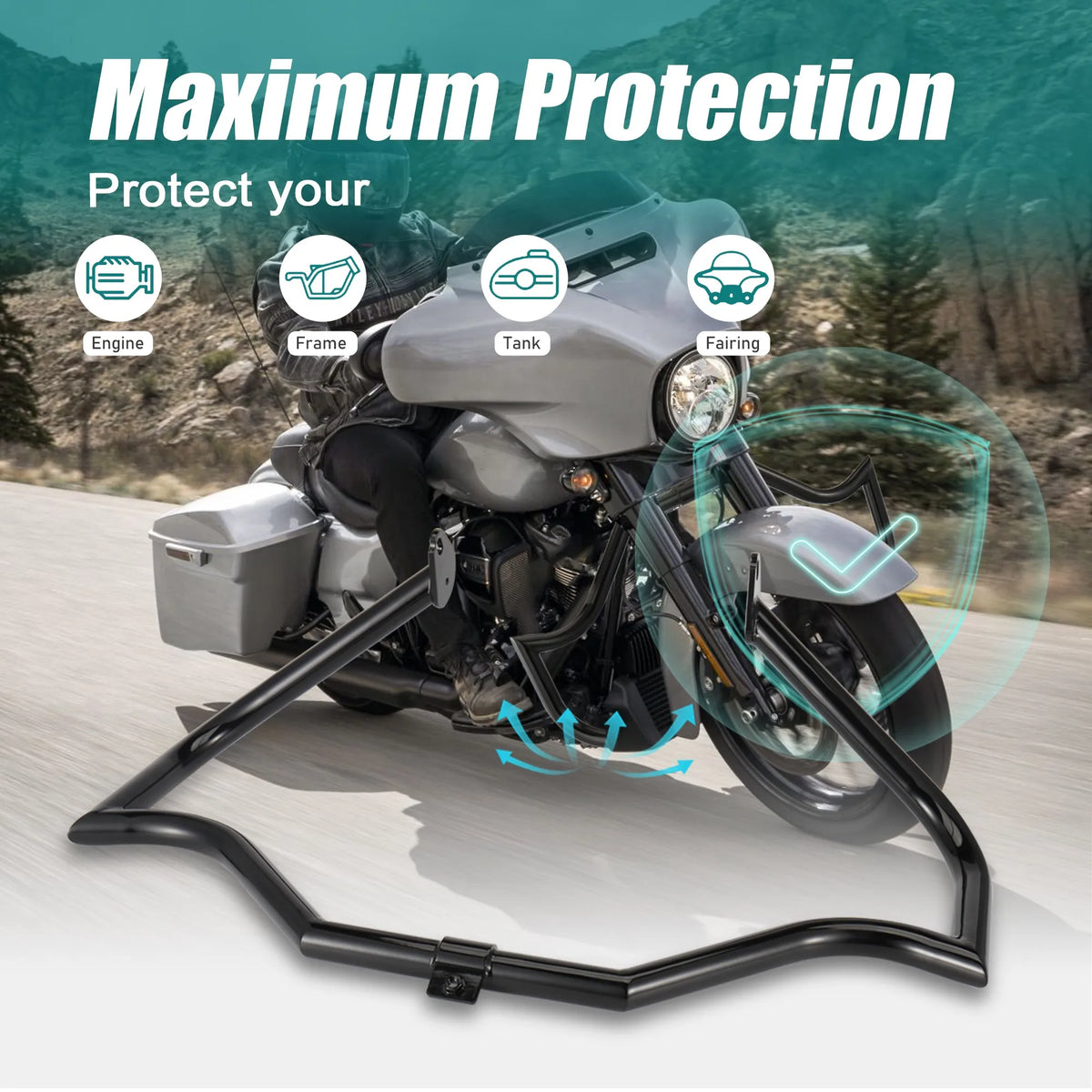 Barre de Protection Moteur "Meathook" (Crash Bar) - Harley-Davidson Touring 1997-2008 – photo 5/8
