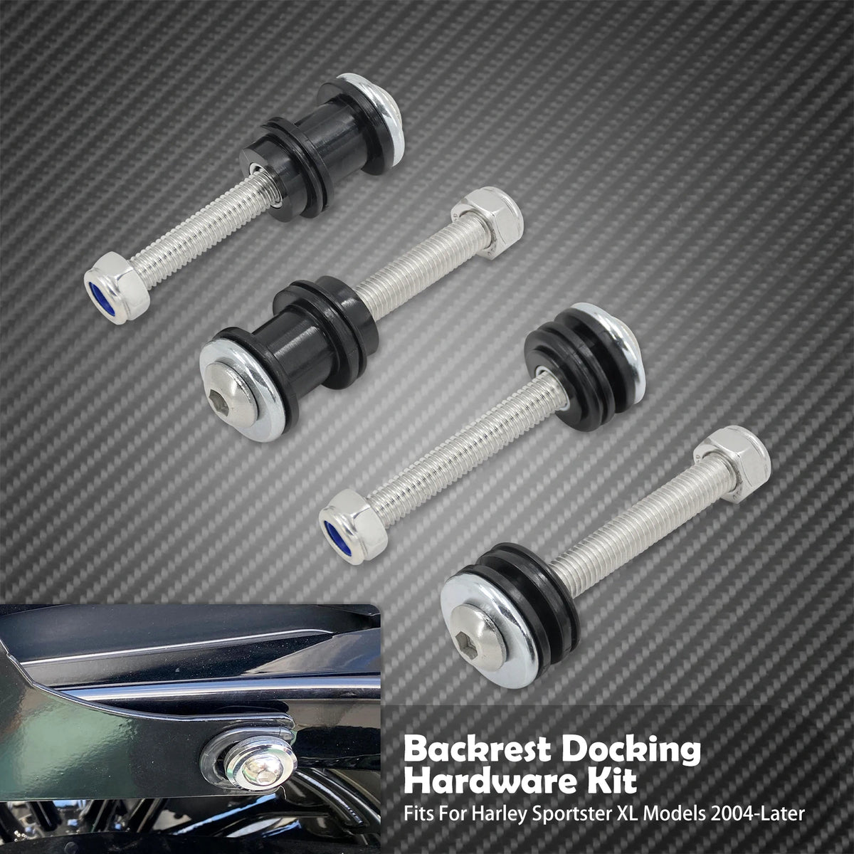 Kit de fixation rapide (docking hardware) pour dossier sissy bar - Harley-Davidson Sportster XL 883, 1200, Nightster 2004-2022 – photo 7/7