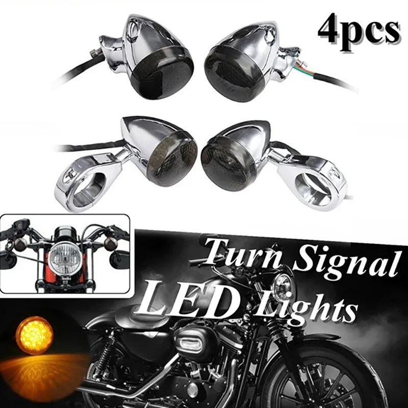 Clignotants LED à collier de fourche pour Harley - vue 1