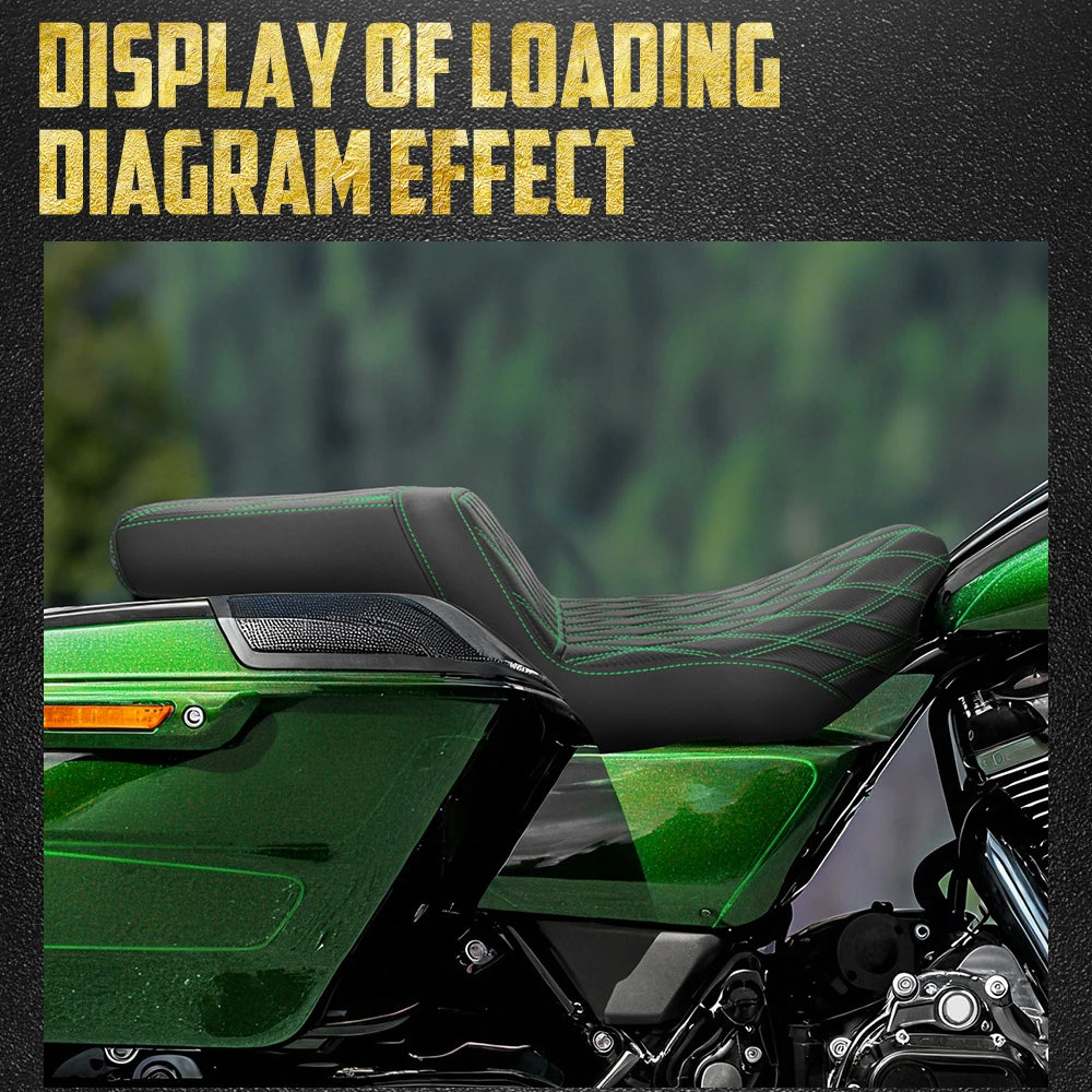 Selle Biplace Piquage Quadrillé - Harley-Davidson Touring 2024 et plus, CVO 2023 – photo 4/12