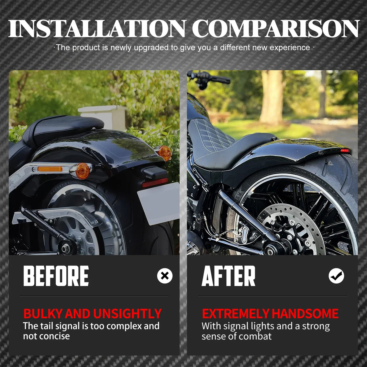 Garde-boue Arrière LED avec Feux Stop/Clignotant - Harley-Davidson Softail Fat Boy, Breakout, FXDR 2018-2023 – photo 3/8