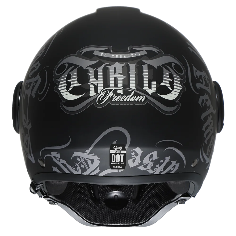 Casque moto modulable rétro avec double visière, vue 3/4 - vue 4
